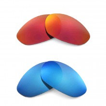 New Walleva Polarized Ice Blue + Fire Red Replacement Lenses for Oakley Minute 2.0 Sunglasses